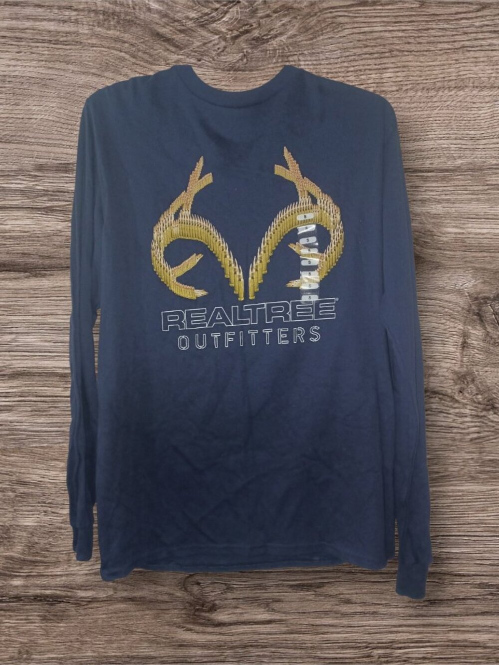 Realtree Outfitters Long Sleeve Graphic T-Shirt Navy Blue Size S